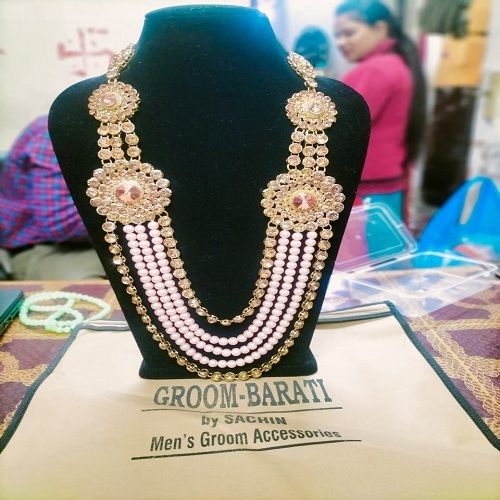Pearl Necklace Jewelry Five Line Dulha Moti Mala For Groom