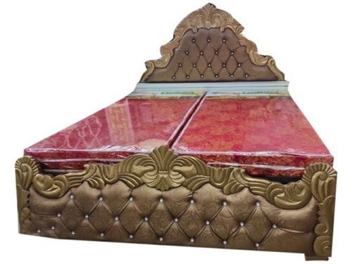 Antique King Size Double Bed With Storage - Color: Brown