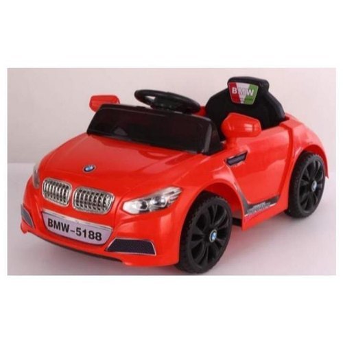 Battery Operated Red and Black Ride On Kids Car for 2 to 5 Years Age - Double Motors, Rechargeable Battery, Remote Control, Music & Lights, Hand Acceleration, Rocking Function