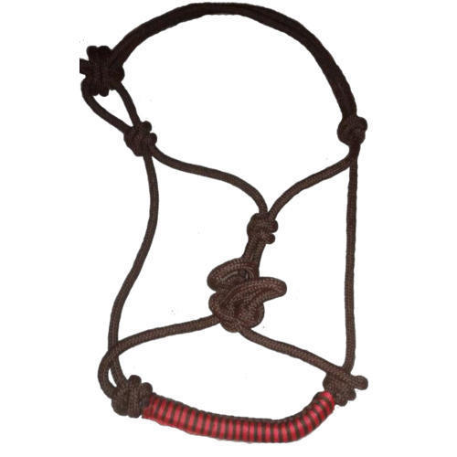 Brown And Red Nylon Rope Halter With Australian Saddle And Diameter 6-14Mm Usage: For Horse