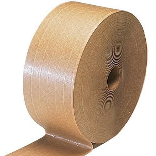 Brown Carton Sealing Water Activated Single Side Adhesive Reinforced Kraft Paper Tape Roll