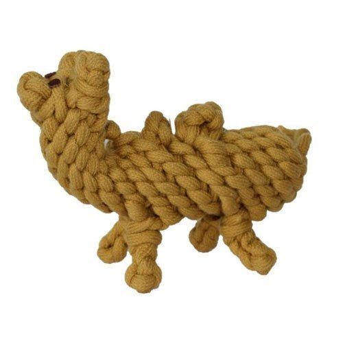 Brown Cotton Braided Dino Rope Dog Toy With Size 10 Inch