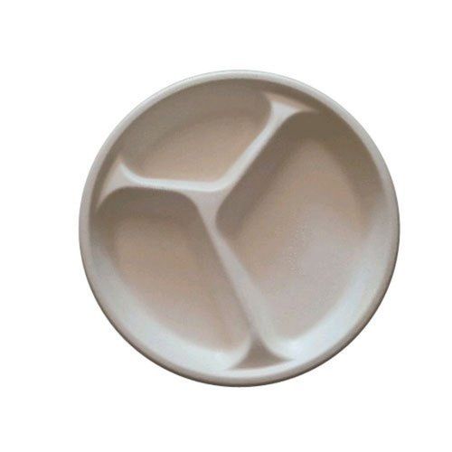 White Eco Friendly Disposable 3 Cp Compartment Meal Food Buffet Plastic Plates For Hotel Party Wedding