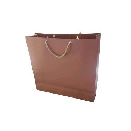 Eco Friendly With Rope Handle 80 To 130 Gsm Recyclable Brown Plain Paper Shopping Bag