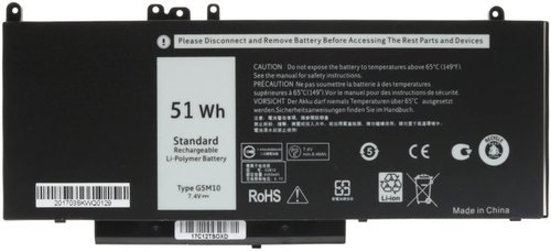 Dell Latitude E5450 Laptop Battery - Lithium-Ion, 4 Cells, 2200mAh Capacity, Black Finish, Modern Design, Up to 4 Hours Life