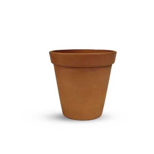Hard Structure Brown Round Clay Pot for Decorating Flower