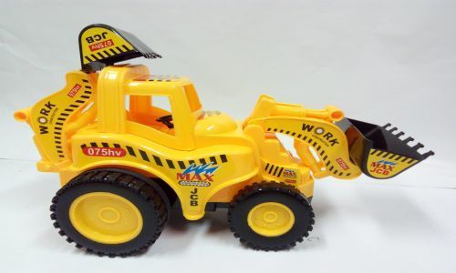 Modern Design Yellow Color Jcb Plastic Toys With Black And Yellow Color Tyre