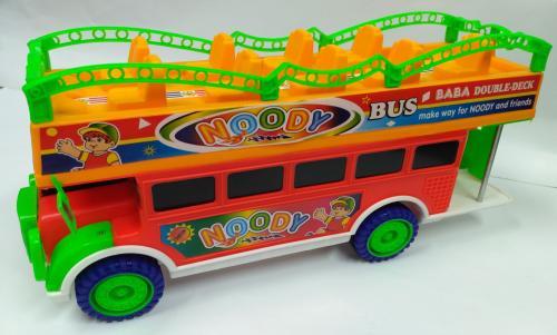 Multi Color Plastic Bus Toys With Green And Blue Color Tyre For Kids Playing