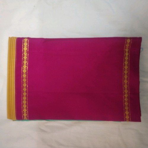 Ruby Pink Extremely Comfortable Beautiful And Gorgeous Casul Wear Skin Friendly Ladies Zari Border Saree