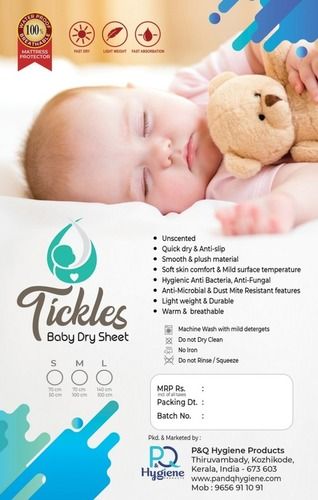 Multi Colour Tickles External Use Baby Dry Sheet With Medium Size For 0 To 4 Years