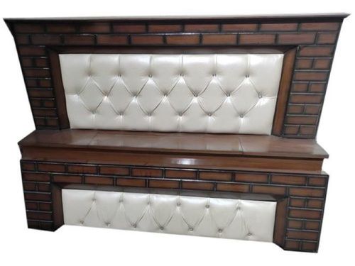Wooden Double Bed Headboard - Color: White And Brown