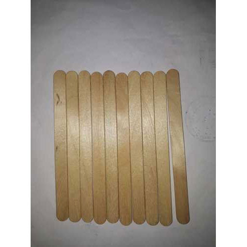 Light Brown 12 To 17 Cm Plain Pattern Flat Shape Wooden Ice Cream Sticks