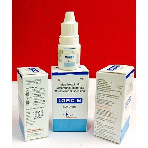  LOPIC-M 5ML मोक्सीफ्लोक्सासिन HCL लोटेप्रेडनॉल आई ड्रॉप 