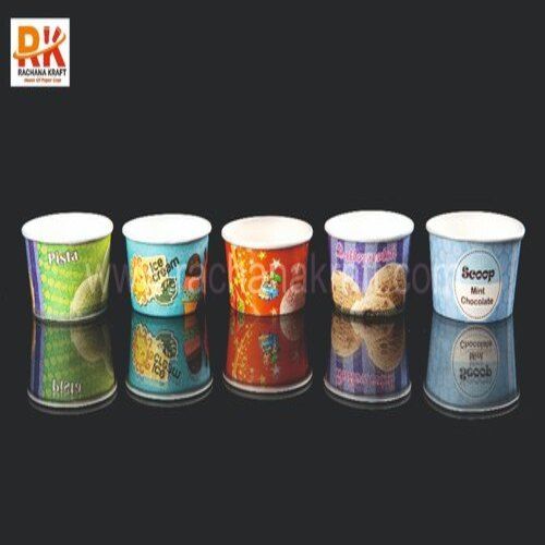 177 To 280 Gsm Printed Pattern 100 Ml Ice Cream Paper Cup 