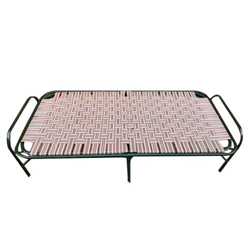 2.5X5 Feet Plastic Niwar Iron Frame Folding Bed - Color: Multi Color