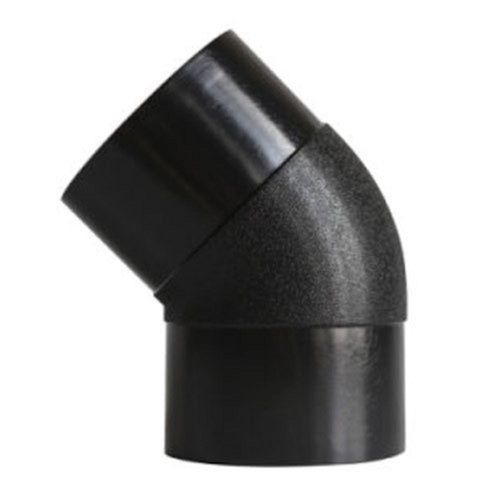 Black Round 45 Degree Chemical Resistant 0.965 G/CM3 Denstity HDPE Pipe Fitting Elbow