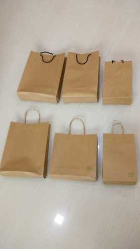 Brown Kraft Paper Bags with Handle with 5 kg Capacity 
