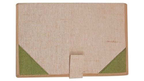 Plain Eco Friendly Rectangular Zip Closure Documents Carry Jute File Folder (6 X10 Inch)