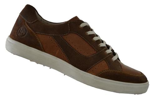 Breathable Round Toe Style Anti Skid Brown Color Lace Closure Type Mens Sneakers With White Color Sole