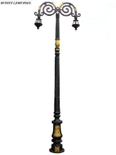 Shiny Look 10 Feet Height Paint Coated Cast Iron Lamp Poles For Outdoor Lighting