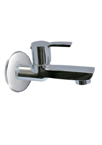 Single Handle Chrome Finish Brass Long Body Bathroom Bib Cock (17 Mm) Size: 17Mm