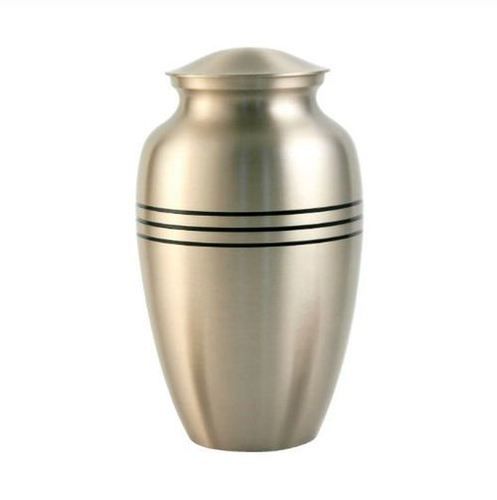 Silver 10 Inches Tall Smooth Finish Three Striped Pewter Classic Urn