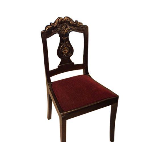 Square Antique Appearance Dark Brown And Maroon Paint Coated Dining Chair