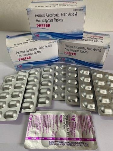 Ferrous Ascorbate, Folic Acid And Zinc Sulphate Tablets