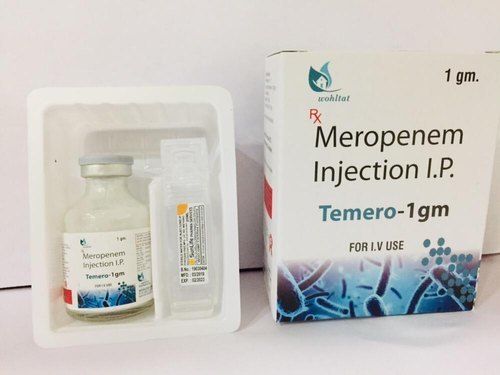 Meropenem Injection - 1 gm | Allopathic Drug for Meningitis, Intra-abdominal Infection, Pneumonia, Sepsis And Anthrax, Prescription Required, Liquid Form, Store In Cool And Dry Place