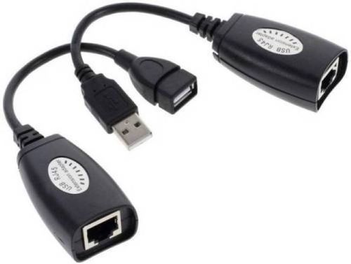 Black Roq 150Ft Usb-2.0 To Rj45 Lan Extension Extender Adapter Usb Adapter