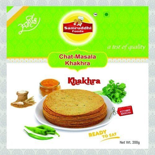 Delicious Round Chat Masala Khakhra A Test Of Quality Kothmir Marcha, 200 Gram Package Size