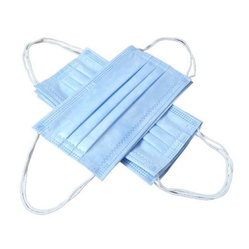 Tuft Shield 3 Ply Disposable Surgical Mask With Adjustable Nose Pin And Elastic Ear Loop - Non Woven, Plain Pattern, New | 3-Ply Protection, Comfortable Fit, Hygienic, Effective Barrier