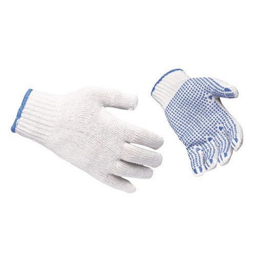 White+Blue White Blue Reusable Non Slip Cut Resistant S-Xl Size Cotton Dotted Safety Hand Gloves