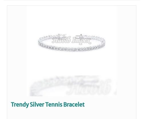 Anti Allergy Attractive Design Trendy Silver Color Tennis Ladies Bracelet