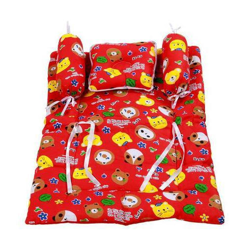 Comfortable Red Cotton Baby Bedding Set Of 5 Pieces For Home