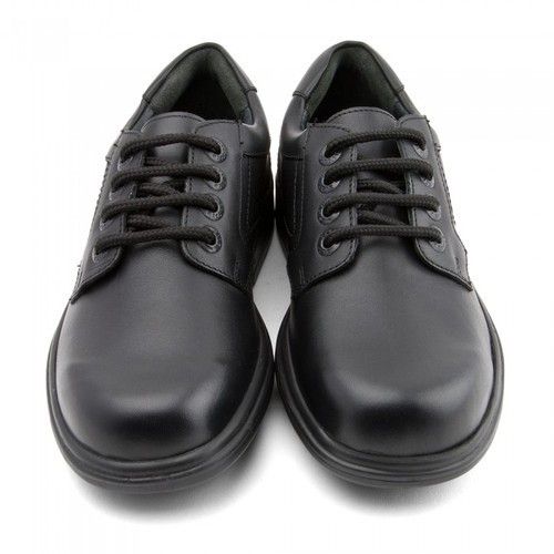 Breathable Lace Closure Type Low Heel Black Color School Shoes With Round Shape Toe