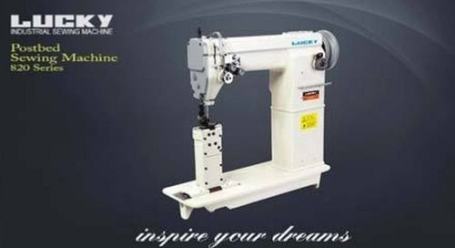 Lucky Industrial Manual Post Bed Sewing Machine Model No 820 Series Max Sewing Speed : 3000 to 4000 SPM