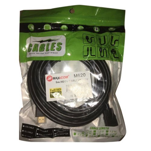 M620 PVC Cable Jacket Maxicom 5 Meter Length Black HDMI Cable - Heat Resistant, Fire Proof, Lightweight, Low Consumption, Stable Performance