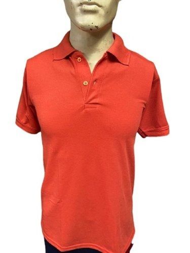 Mens Red Large Size Polo Collar Half Sleeves Matty Fabric Casual T Shirts Age Group: 20-30 Years