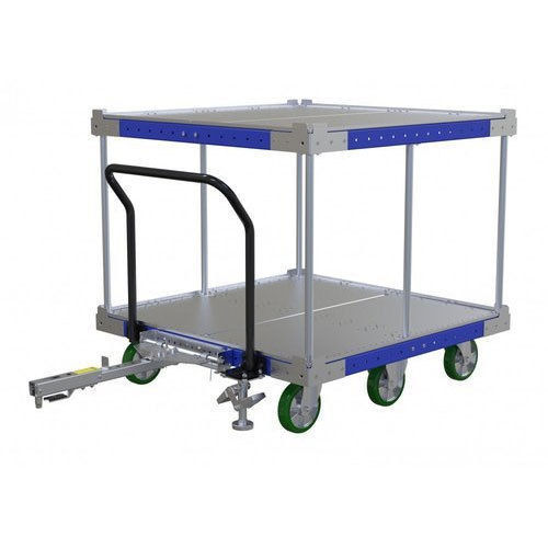 Mild Steel Pneumatic Four Wheel Trolley, Load Capacity: 500kg At