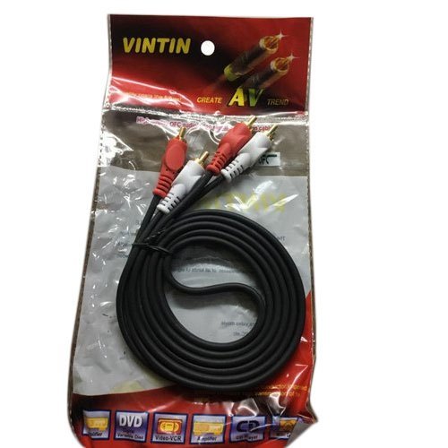Single Phase Black Jacket PVC 1.5 M Length 4 Pin AV Cable for Projector Use - PVC Material, 4 Pins , Heat Resistant, Fire Proof, Light Weight, Low Consumption, Stable Performance