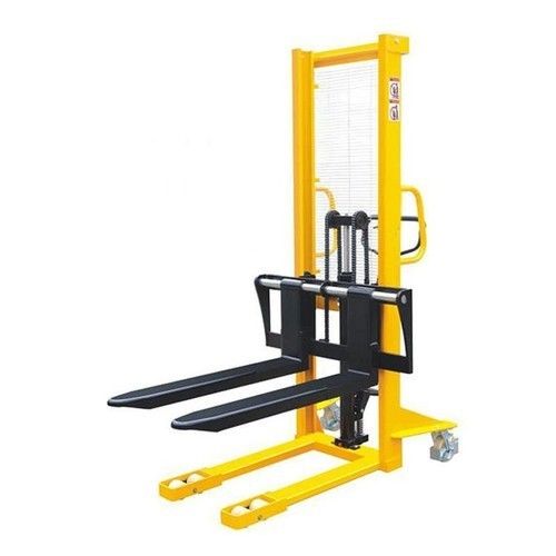 Durable Yellow And Black Mild Steel Industrial Hand Pallet Stacker (Lifting Height 1600Mm)