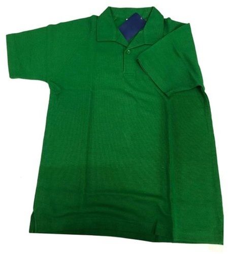 26 Size Half Sleeve Green School Kids Student Uniform Cotton Polo T Shirts Age Group: 5-16