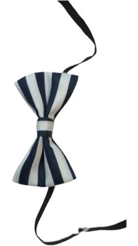 3.5 Inch School Uniform Navy Blue And White Printed Polyester Bow Tie Age Group: 5-16 Years