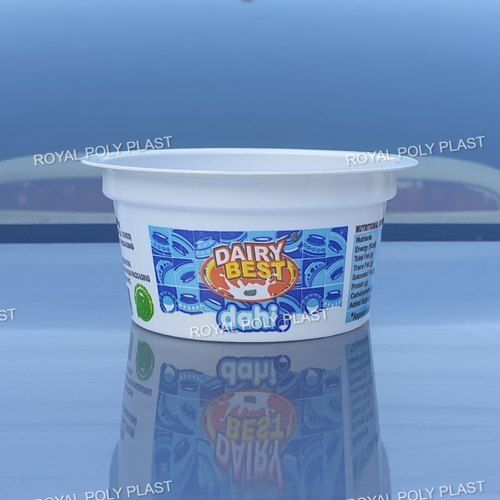 White 80 Mm Top Diameter Printed Pattern Round Shape 100 Gm Curd Packaging Disposable Cup