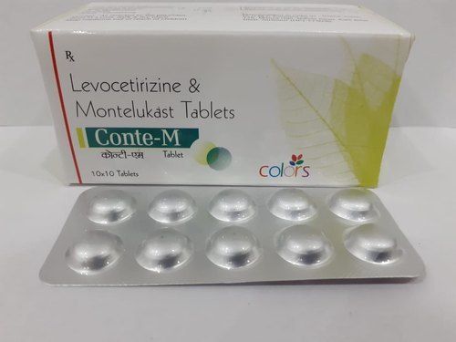 Conte M Levocetirizine Hcl 5Mg Montelukast सोडियम 10Mg टैबलेट कूल एंड ड्राई प्लेस