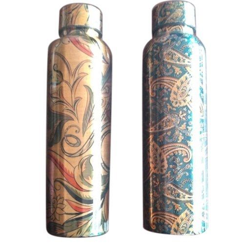 Vary Designer Color Coated 500-1000 Ml 100% Pure Copper Drinking Water Bottles