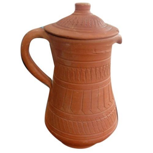 Handmade 1-2 Liter Natural Terracotta Clay Drinking Water Jug With Lid