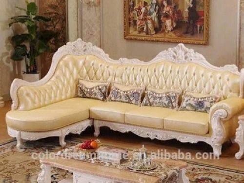 Durable Living Room Wooden L Shape Designer Sofa Set