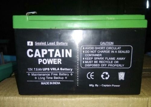 ब्लैक मेंटेनेंस फ्री लॉन्ग बैकअप ड्राई अप्स बैटरी वोल्टेज: 12 V क्षमता: 7.5 Ah 